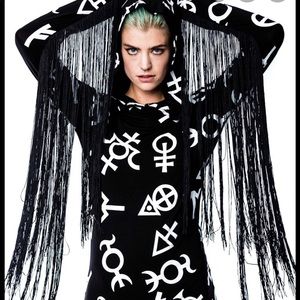 Killstar Hooded goth style fringe dress